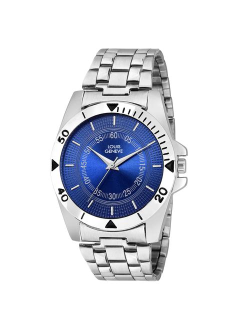 LOUIS GENEVE Blue Dial Watch For Men - LG-MW-SS-BLUE-223 - 15025775 - Very Small Image - 1