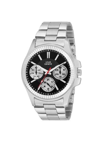 LOUIS GENEVE Black Dial Watch For Men - LG-MW-SS-GBLACK-227 - 15025779 - Very Small Image - 1