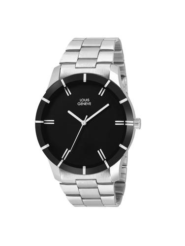 LOUIS GENEVE Black Dial Watch For Men - LG-MW-SS-BLACK-228 - 15025780 - Very Small Image - 1