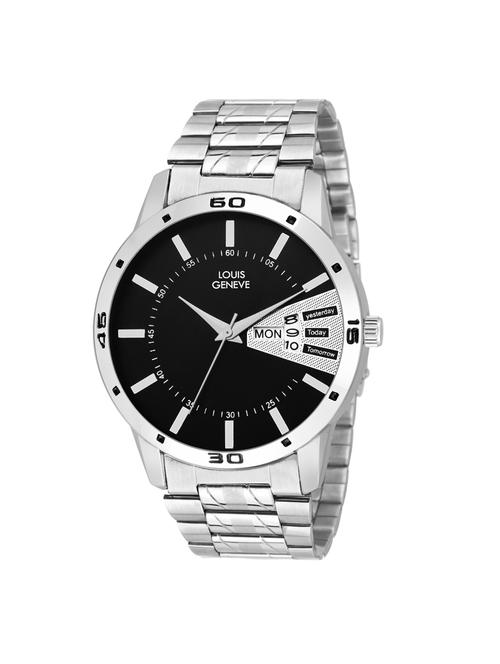 LOUIS GENEVE Black Dial Watch For Men - LG-MW-SS-DBLACK-230 - 15025782 - Standard Image - 1