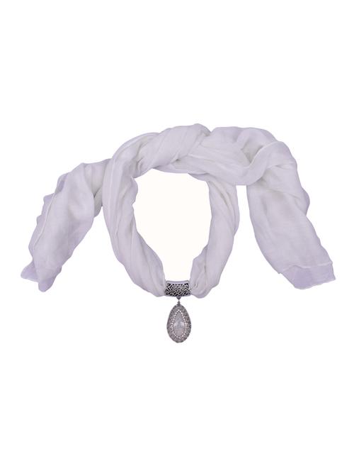 white cotton scarf - 15025845 - Standard Image - 1