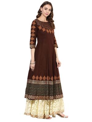 printed anarkali kurta - 15026078 - Standard Image - 2