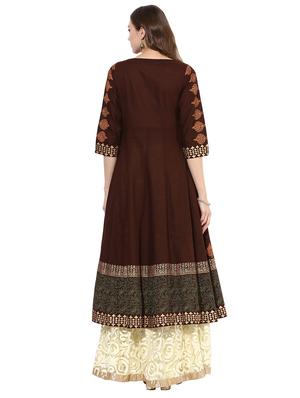 printed anarkali kurta - 15026078 - Standard Image - 3