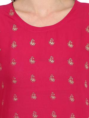 pink cotton straight kurta - 15026087 - Standard Image - 4