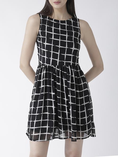 fit & flare checkered dress - 15026124 - Standard Image - 1