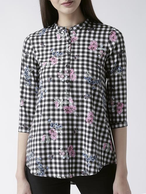 black checkered tunic - 15026125 - Standard Image - 1