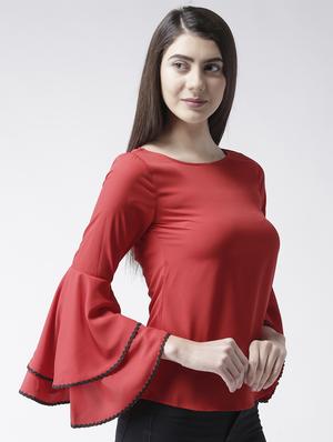 layered bell sleeved top - 15026132 - Standard Image - 2