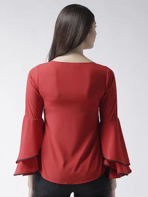 layered bell sleeved top - 15026132 - Standard Image - 3