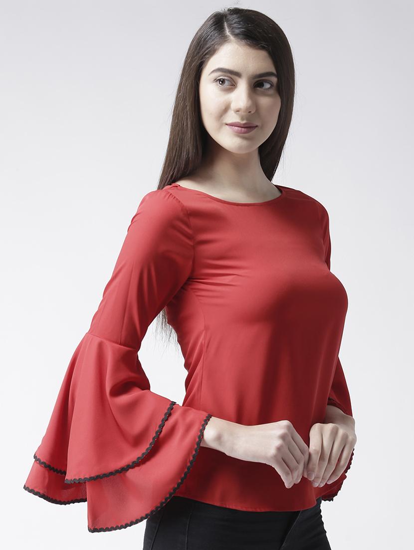 layered bell sleeved top - 15026132 - Zoom Image - 2