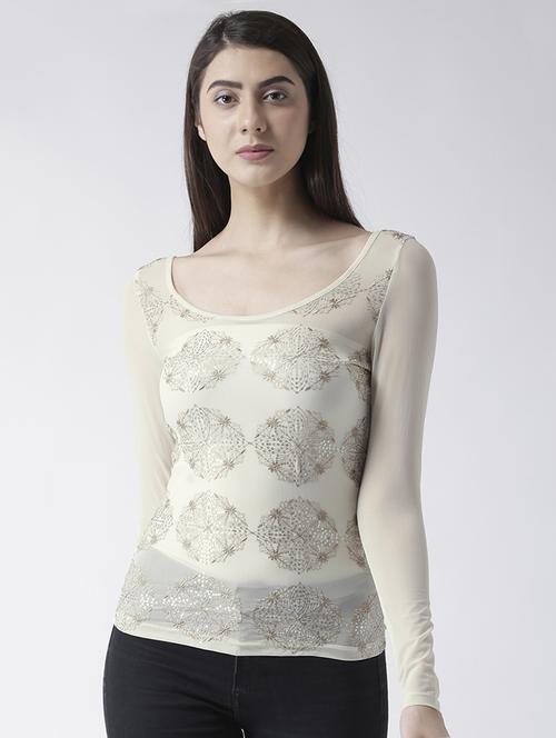 embellished polyester top - 15026137 - Standard Image - 1