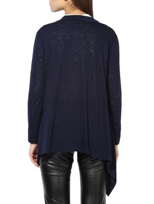 dark blue solid viscose asymmetrical shrug - 15026145 - Standard Image - 3