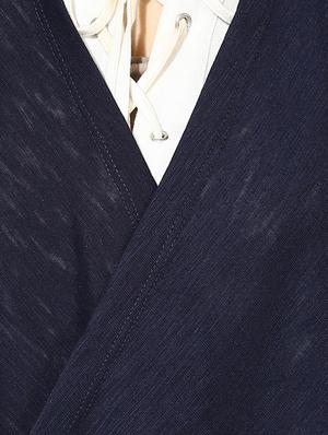 dark blue solid viscose asymmetrical shrug - 15026145 - Standard Image - 4