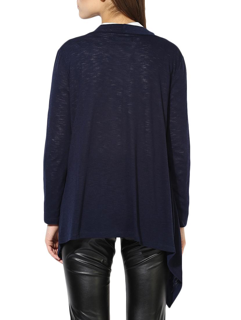 dark blue solid viscose asymmetrical shrug - 15026145 - Zoom Image - 3