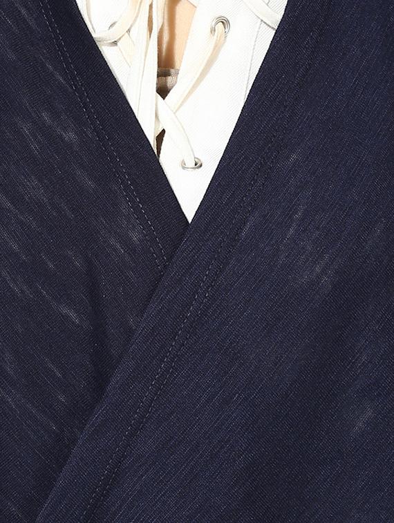 dark blue solid viscose asymmetrical shrug - 15026145 - Zoom Image - 4