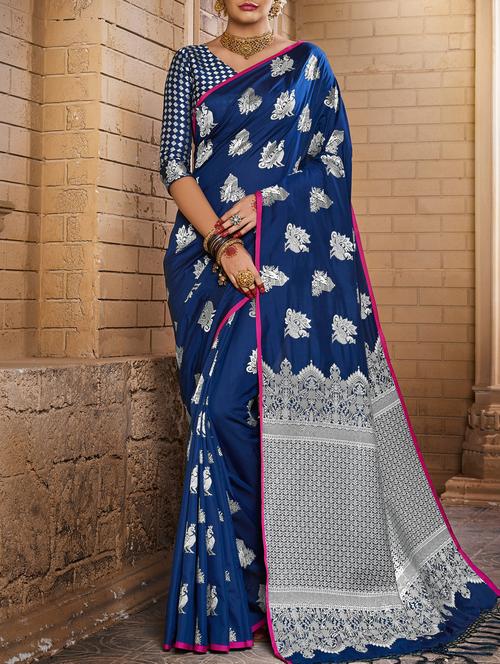 Conversational zari woven saree with blouse - 15026163 - Standard Image - 1