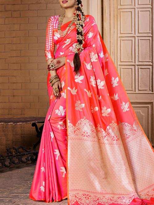 Conversational zari woven saree with blouse - 15026169 - Standard Image - 1