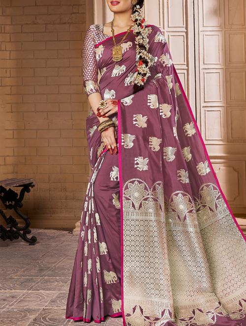 Conversational zari woven saree with blouse - 15026170 - Standard Image - 1