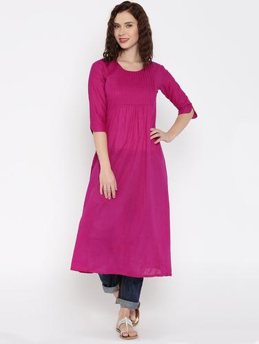 magenta cotton kurta - 15026272 - Very Small Image - 1