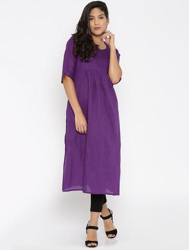 purple cotton kurta - 15026290 - Very Small Image - 1