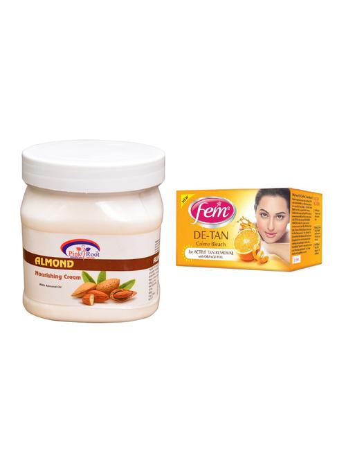 Fem De-Tan Bleach, Pink Root Almond Nourishing Cream 500ml - 15026552 - Standard Image - 1