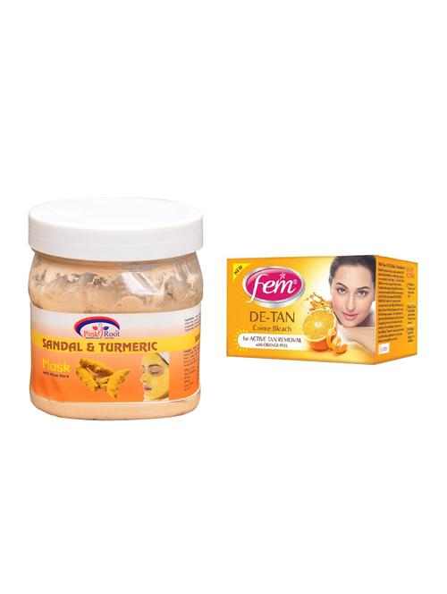 Fem De-Tan Bleach, Pink Root Sandal & Turmeric Mask 500ml - 15026561 - Standard Image - 1