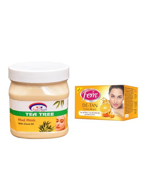 fem de-tan bleach, pink root tea tree mud mask 500ml - 15026562 - Standard Image - 1
