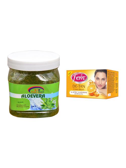 Fem De-Tan Bleach, Pink Root Aloe Vera Scrub 500ml - 15026563 - Standard Image - 1