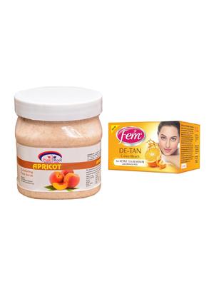 Fem De-Tan Bleach, Pink Root Apricot Scrub 500ml - 15026564 - Standard Image - 1