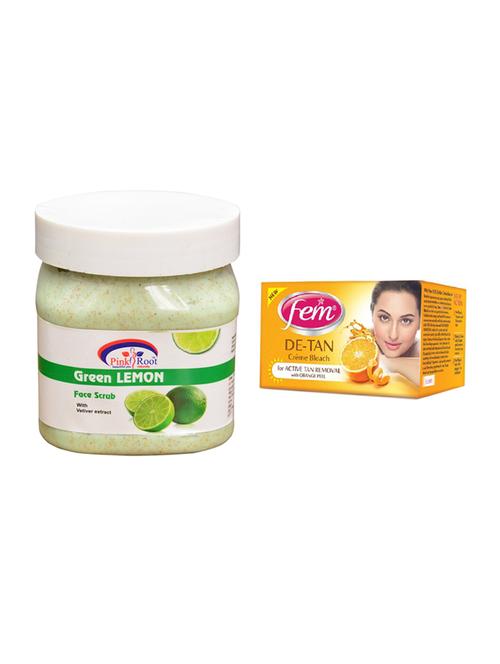 fem de-tan bleach, pink root green lemon scrub 500ml - 15026570 - Standard Image - 1