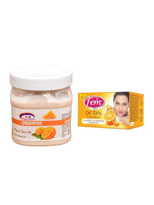 Fem De-Tan Bleach, Pink Root Orange Scrub 500ml - 15026573 - Standard Image - 1