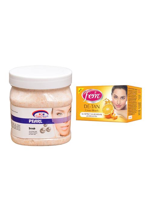 fem de-tan bleach, pink root pearl scrub 500ml - 15026575 - Standard Image - 1