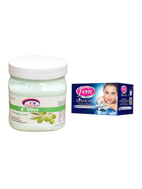Fem Diamond Bleach, Pink Root d'Olive Massage Cream 500ml - 15026587 - Standard Image - 1