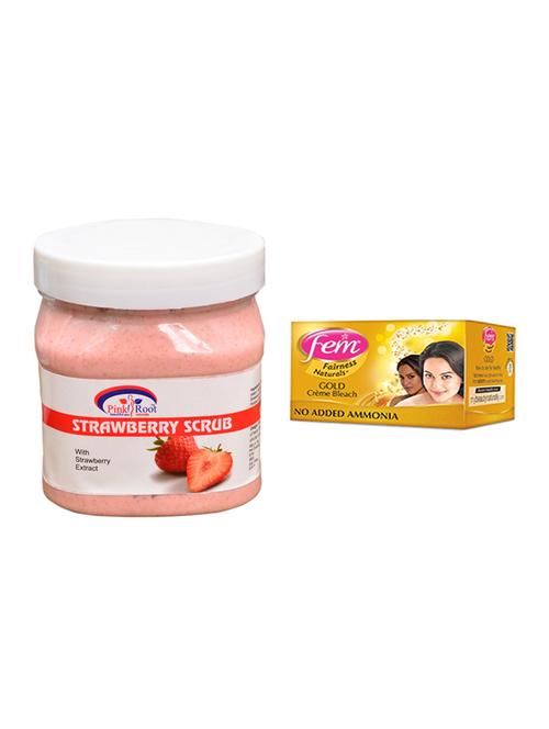 fem gold bleach, pink root strawberry scrub 500ml - 15026644 - Standard Image - 1
