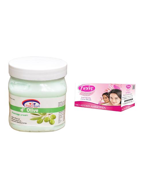 fem saffron bleach, pink root d'olive massage cream 500ml - 15026653 - Standard Image - 1