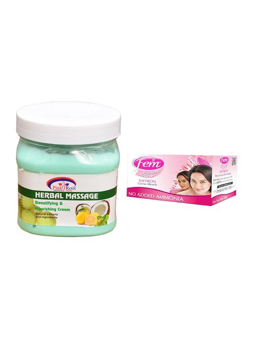 Fem Saffron Bleach, Pink Root Herbal Massage Cream 500ml - 15026656 - Standard Image - 1