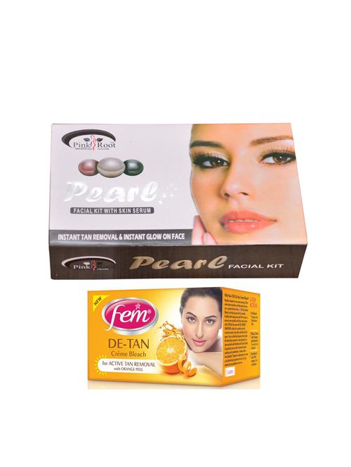 fem de-tan bleach, pink root pearl facial kit 83gm - 15026682 - Standard Image - 1