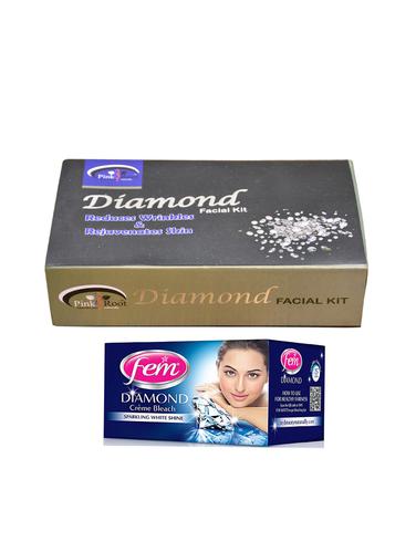 Fem Diamond Bleach, Pink Root Diamond Facial Kit 83gm - 15026683 - Very Small Image - 1