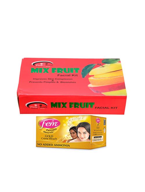 Fem Gold Bleach, Pink Root Mix Fruit Facial Kit 83gm - 15026689 - Standard Image - 1