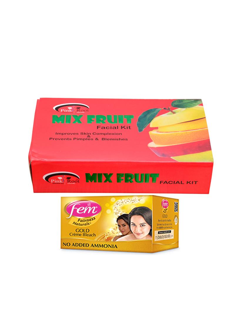 Fem Gold Bleach, Pink Root Mix Fruit Facial Kit 83gm - 15026689 - Zoom Image - 1