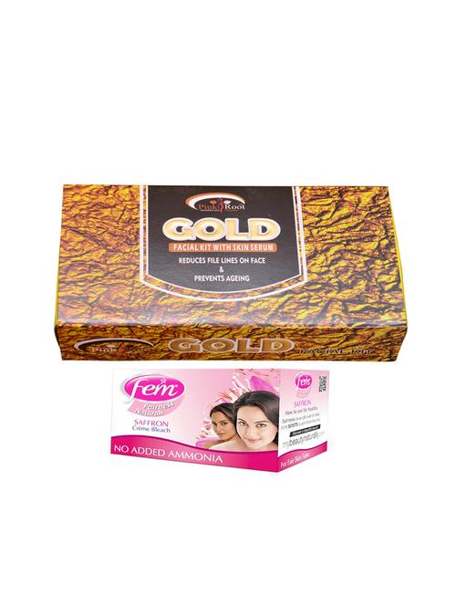 fem saffron bleach, pink root gold facial kit 83gm - 15026692 - Standard Image - 1