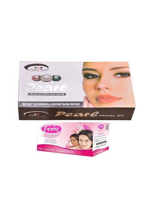 Fem Saffron Bleach, Pink Root Pearl Facial Kit 83gm - 15026694 - Standard Image - 1