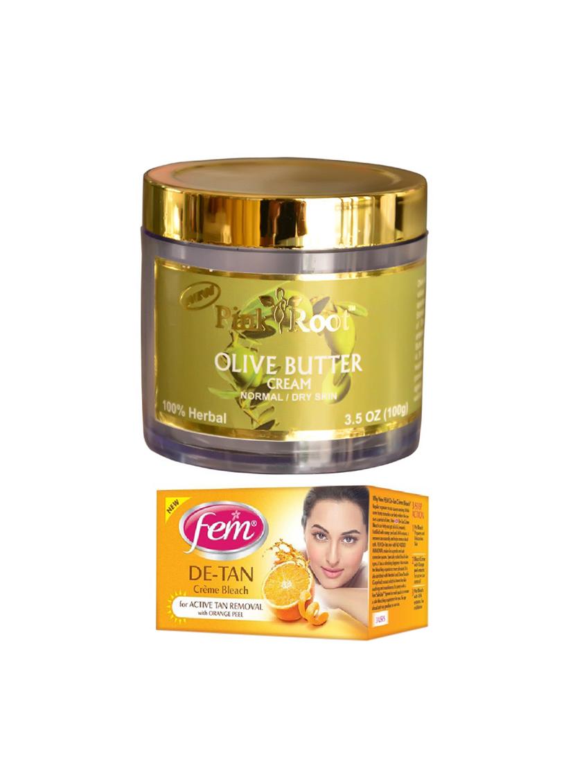 FEM De-Tan Cr?me Bleach 30g and Pink Root Olive Butter Cream 100gm - 15026696 - Zoom Image - 1