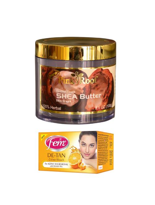 FEM De-Tan Cr?me Bleach 30g and Pink Root Shea Butter Skin Cream 100gm - 15026698 - Standard Image - 1