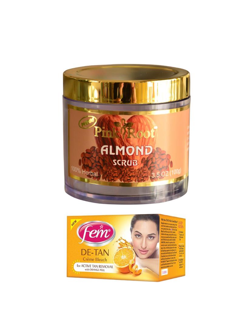 fem de-tan cr?me bleach 30g and pink root almond scrub 100gm - 15026700 - Zoom Image - 1