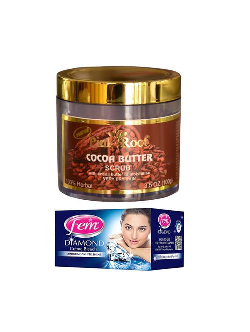 FEM Diamond Cr?me Bleach 30g and Pink Root Cocoa Butter Scrub 100gm - 15026712 - Standard Image - 1