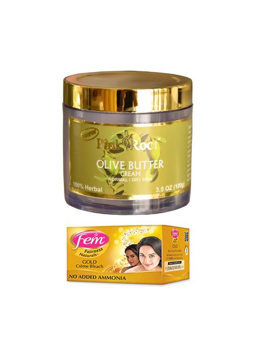 FEM Gold Cr?me Bleach 30g and Pink Root Olive Butter Cream 100gm - 15026718 - Standard Image - 1