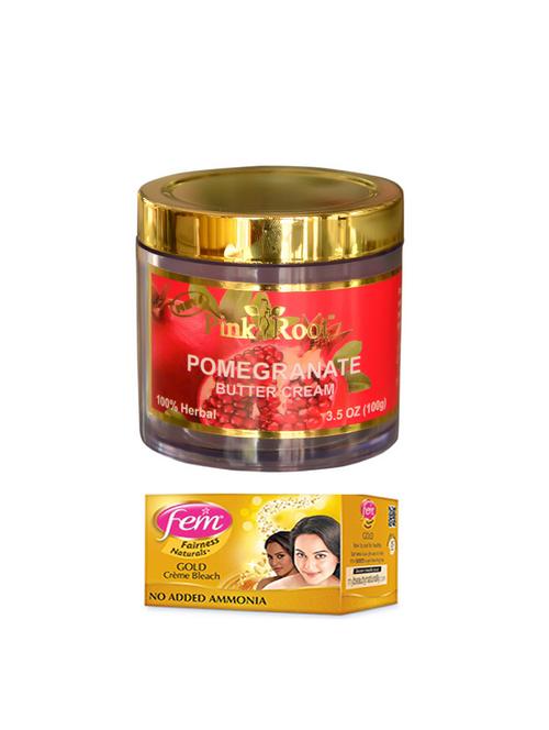 FEM Gold Cr?me Bleach 30g and Pink Root Pomegranate Butter Cream 100gm - 15026719 - Standard Image - 1