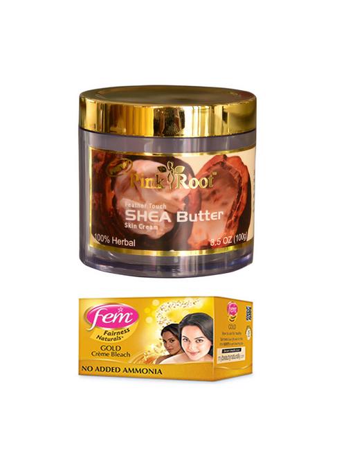 FEM Gold Cr?me Bleach 30g and Pink Root Shea Butter Skin Cream 100gm - 15026720 - Standard Image - 1