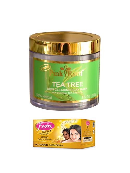 fem gold cr?me bleach 30g and pink root tea tree skin clearing clay mask 100gm - 15026721 - Standard Image - 1