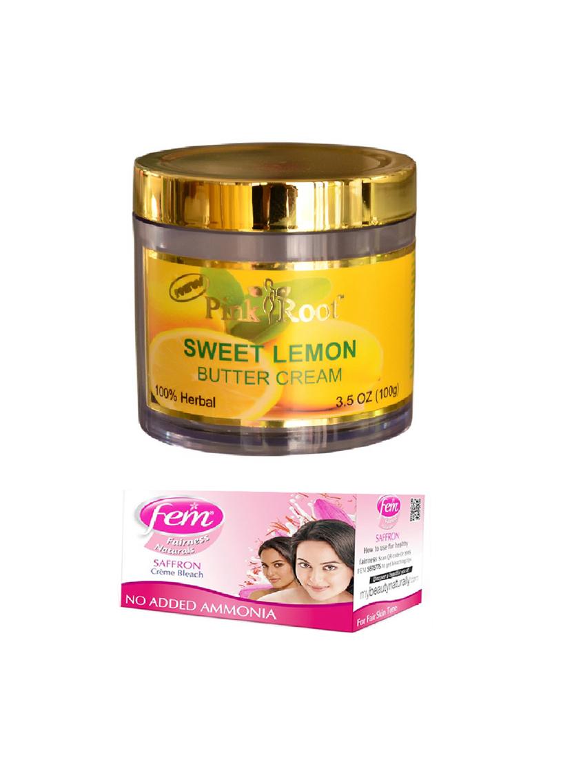 fem saffron crème bleach 30g and pink root sweet lemon butter cream 100gm - 15026728 - Zoom Image - 1